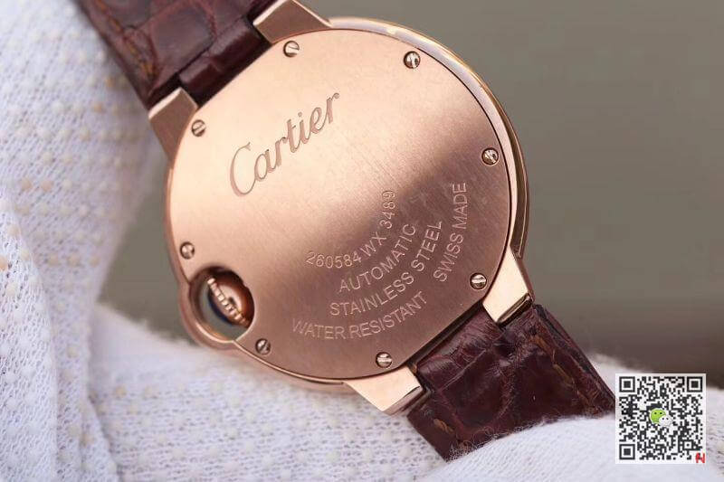 Replica Ballon Bleu De Ca*t1er 33mm Rosegold 1:1 Best Edition Brown Leather Strap Swiss ETA 2671