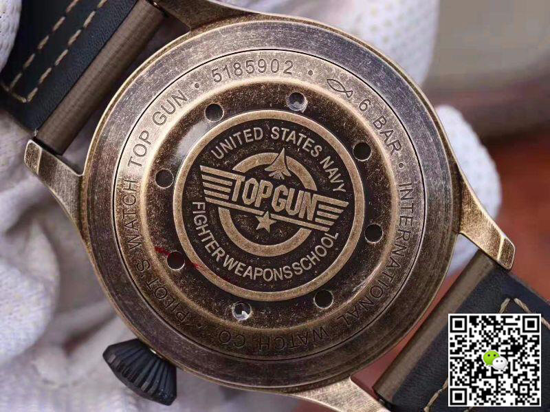 Replica IWC Schaffhausen Pilot Top Gun 1:1 Best Edition Swiss ETA A23J Bronze Nylon Strap