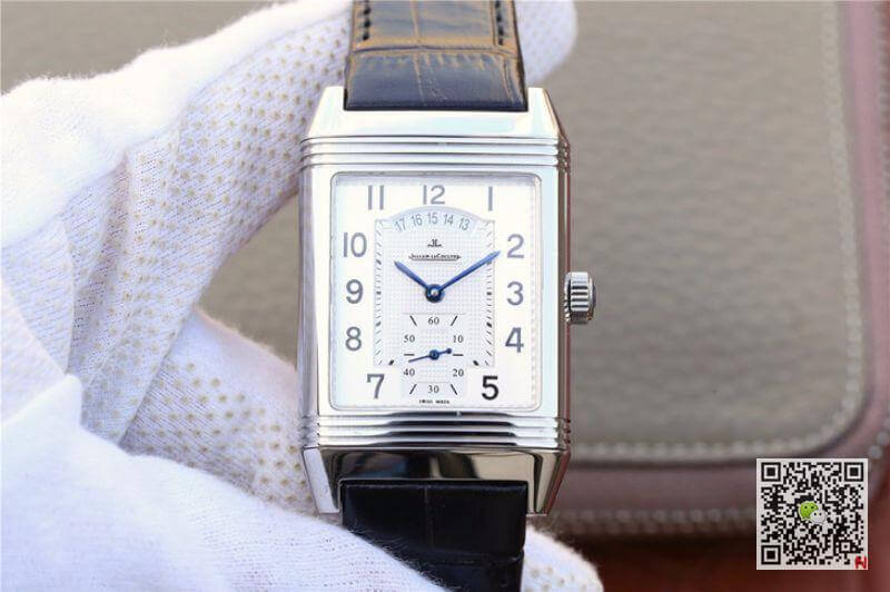 Jaeger Lecoultre Replica Grande Reverso Duo 3742421 Mechanical Watches 1:1 Best Edition Swiss ETA986 Silver Dial Black Leather Strap