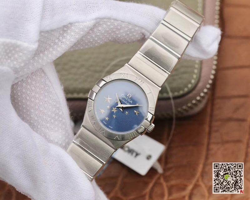 Replica 0me*ga Constellation Quartz Ladies 27mm TW Factory 1:1 Best Edition Swiss Eta Quartz 1376 Blue Dial