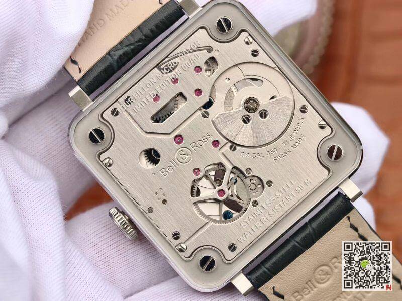 Replica Bell   Ross BR-X2 Tourbillon 1:1 Best Edition Men Watches Steel Dial Swiss ETA380 Tourbillon Movement Leather Watch Strap