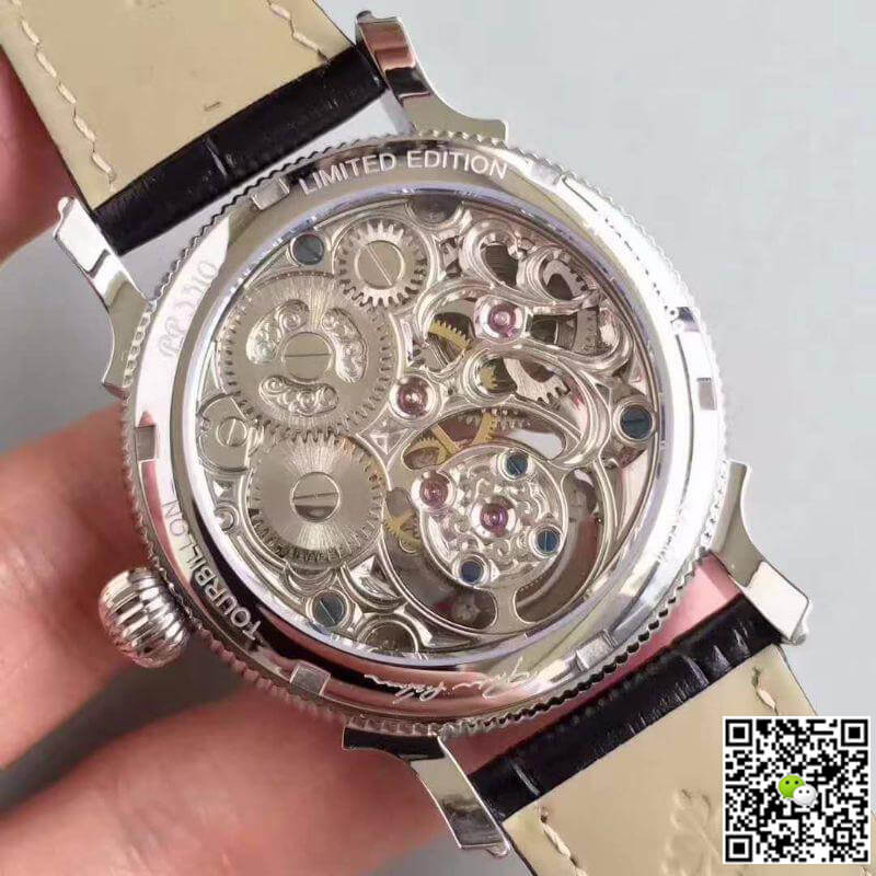 Pat*k Phi1i*pe Replica Tourbillon Moonphase 1:1 Best Edition Swiss Tourbillon Skeleton and White Dial