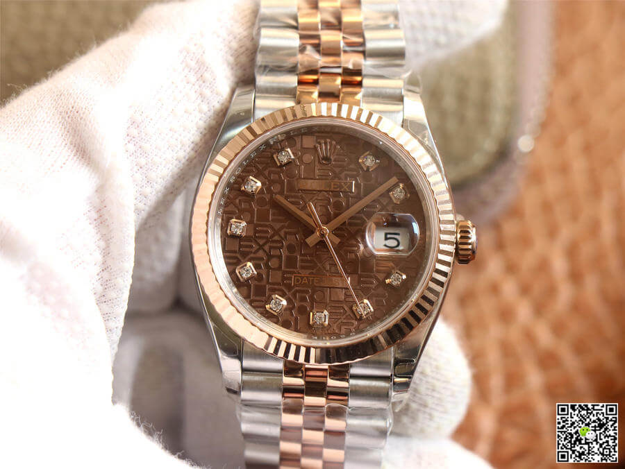 Replica R01ex Datejust M126231-0025 1:1 Best Edition EW Factory Rose Gold Chocolate Color Dial