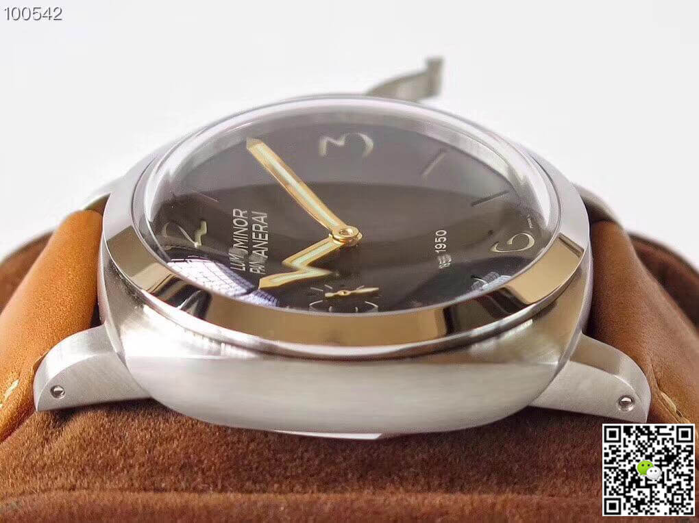 Pa*e*a1 Replica Luminor 1950 PAM127 ZF Factory 1:1 Best Edition Swiss ETA A6497 Brown Soft Tan Leather Strap