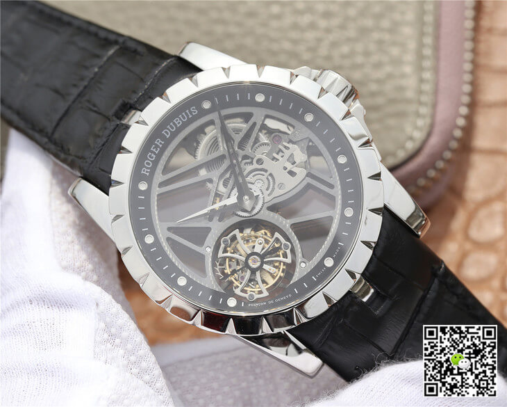Replica Roger Dubuis Excalibur RDDBEX0260 1:1 Best Edition JB Factory Skeleton Tourbillon Dial
