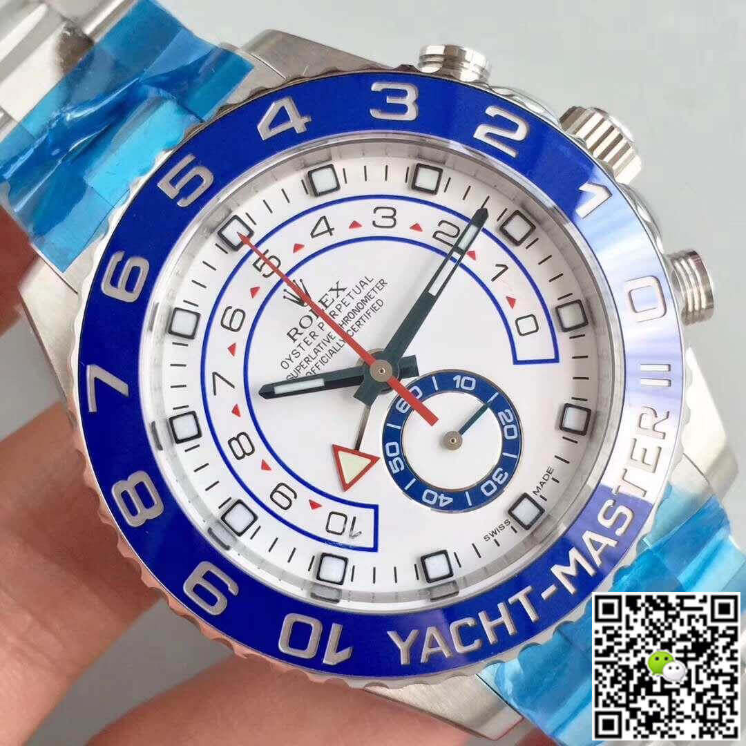 Replica R01ex Yacht-Master II 116680 JF Factory 1:1 Best Edition Swiss ETA7750 White Dial