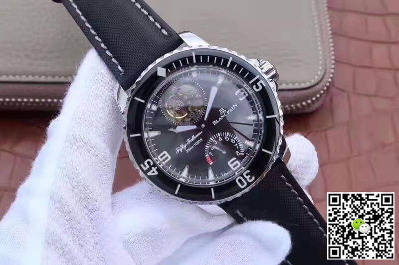 Replica Blancpain Fifty Fathoms Tourbillon 5025-1530-52 1:1 Best Edition Swiss Tourbillon S*perlumed Black Dial