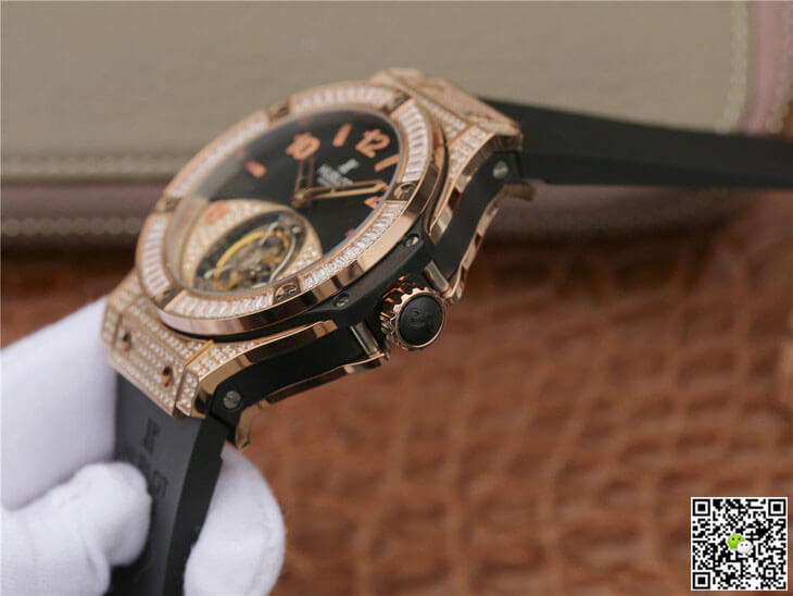 Replica Hublot Big Bang Tourbillon 1:1 Best Edition Rose Gold Black Dial