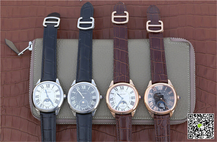 Replica Drive De Ca*t1er Moonphase WGNM0009 1:1 Best Edition Stainless Steel Black Dial