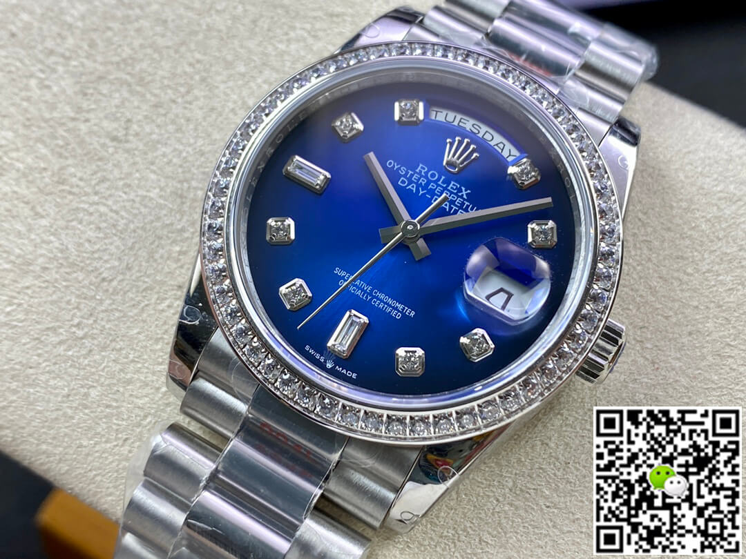 Replica R01ex Day Date M128396TBR-0008 36MM 1:1 Best Edition GM Factory D1am0nd Bezel