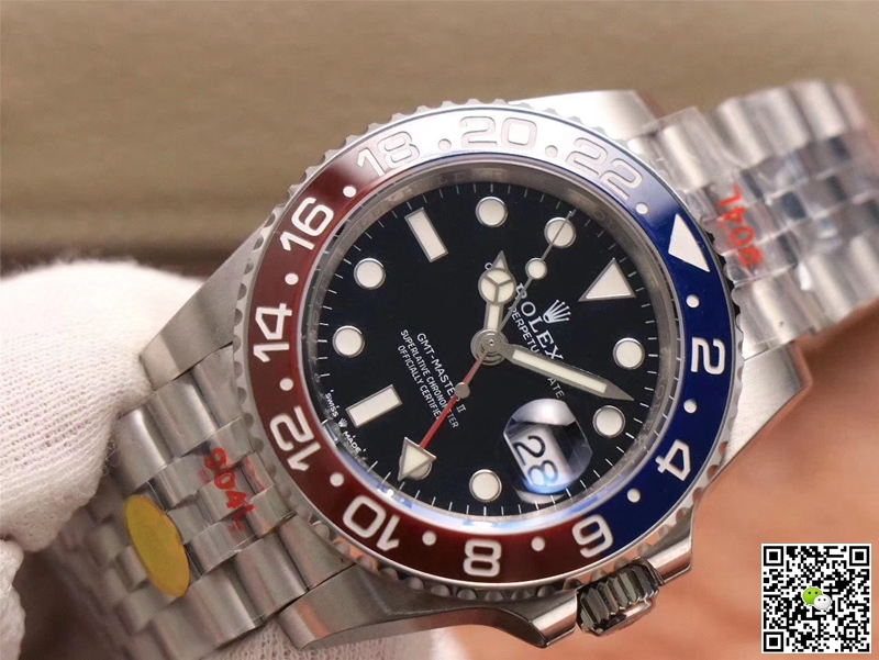 Replica R01ex GMT Master II 126710BLRO-0001 1:1 Best Edition Noob Factory Black Dial Swiss ETA3285