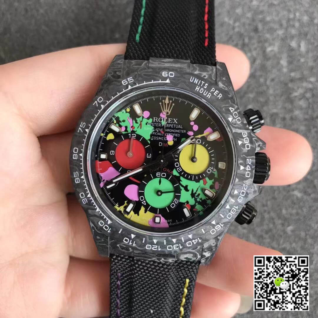 Replica R01ex Daytona Cosmograph Carbon Fiber Diw Customized Version 1:1 Best Edition Noob Factory Color Dial