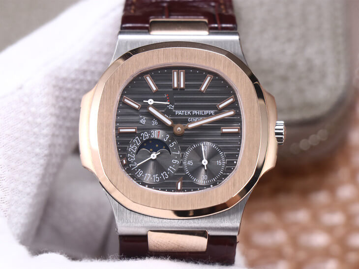 Replica Pat*k Phi1i*pe Nautilus 5712GR-001 1:1 Best Edition PF Factory Rose Gold Leather Belt
