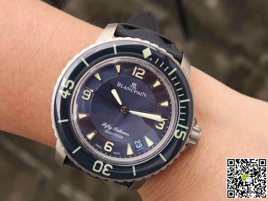 Replica Blancpain Fifty Fathoms 5015-12B40-O52A ZF Factory 1:1 Best Edition Swiss ETA2836-2 Black Sail-canvas Strap