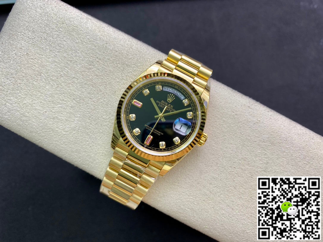 Replica R01ex Day Date 118208 1:1 Best Edition EW Factory Black Dial