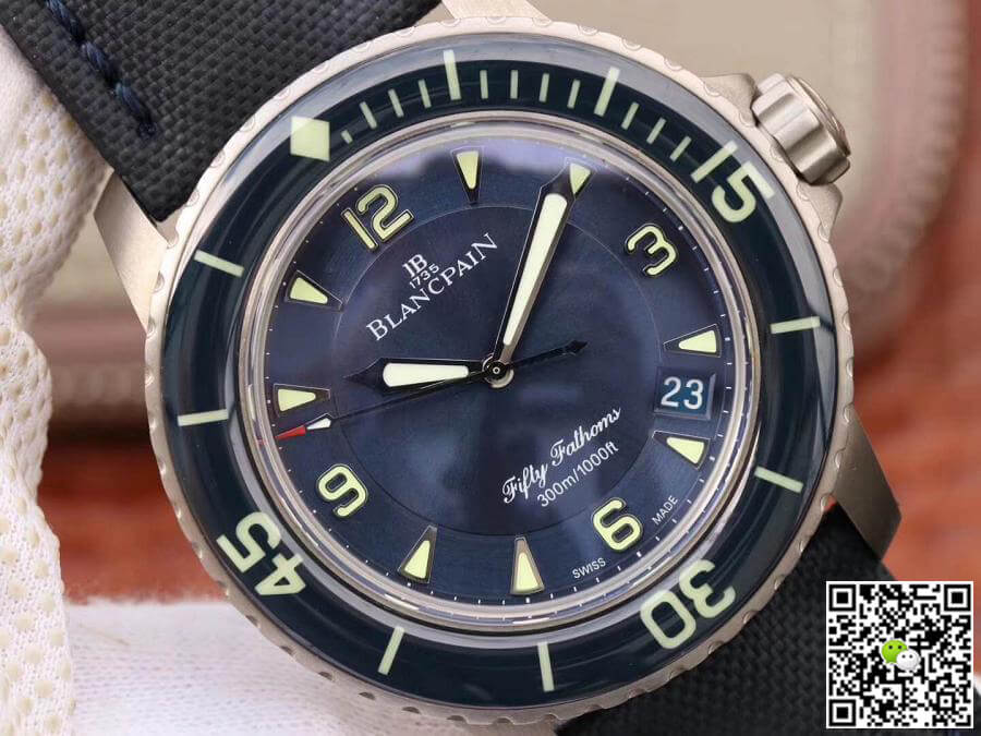 Replica Blancpain Fifty Fathoms 5015-12B40-O52A ZF Factory 1:1 Best Edition Swiss ETA2836-2 Black Sail-canvas Strap