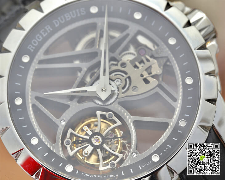 Replica Roger Dubuis Excalibur RDDBEX0260 1:1 Best Edition JB Factory Skeleton Tourbillon Dial