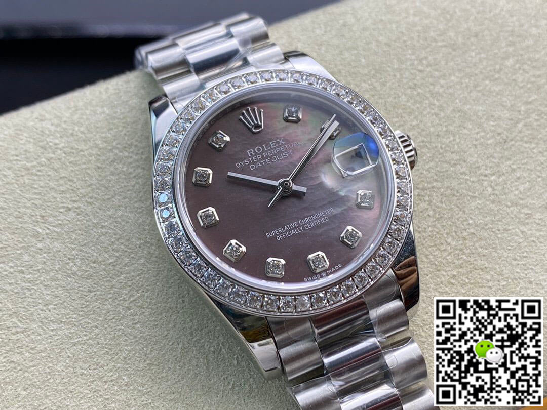Replica R01ex Datejust M178384-0019 31MM 1:1 Best Edition EW Factory D1am0nd-set Bezel