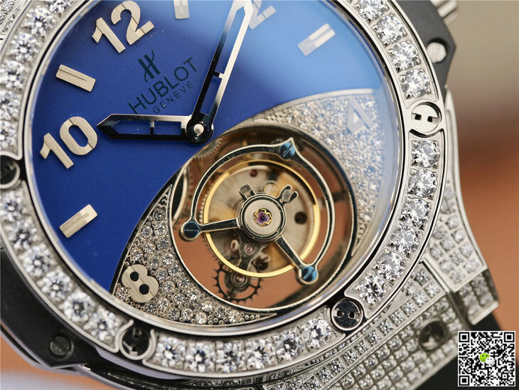 Replica Hublot Big Bang Tourbillon 1:1 Best Edition D1am0nd Blue Dial