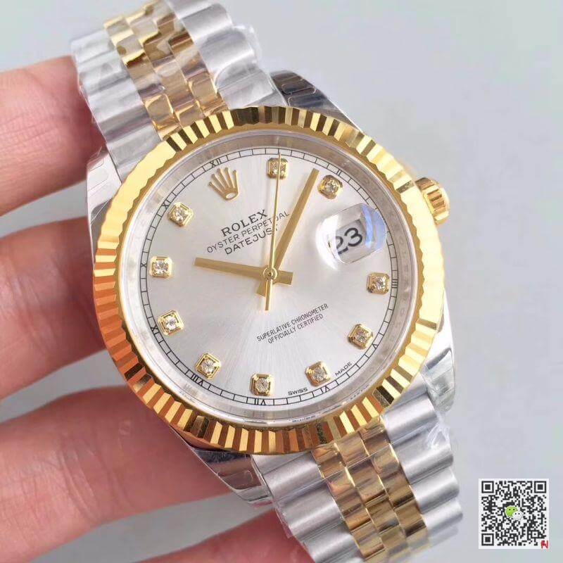 Replica R01ex Datejust 41 126333 Silver Dial 1:1 Best Edition Stainless Steel 410L and 18K Yellow Gold Bracelet