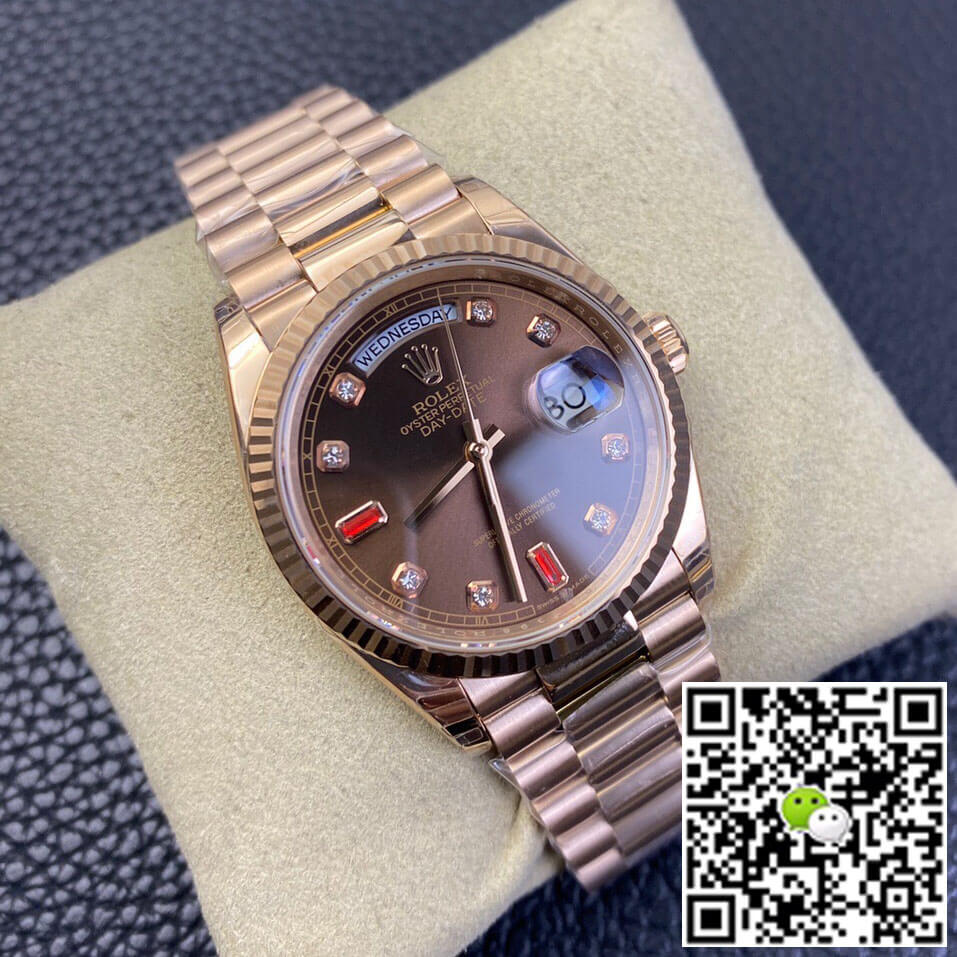 Replica R01ex Day Date 118235 1:1 Best Edition EW Factory Brown Dial