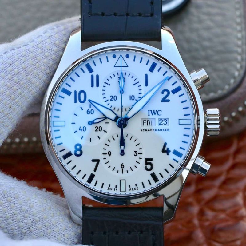 Replica IWC Pilot Chronograph IW377725 ZF Factory 1:1 Best Edition Swiss ETA7750 Leather Watch Strap