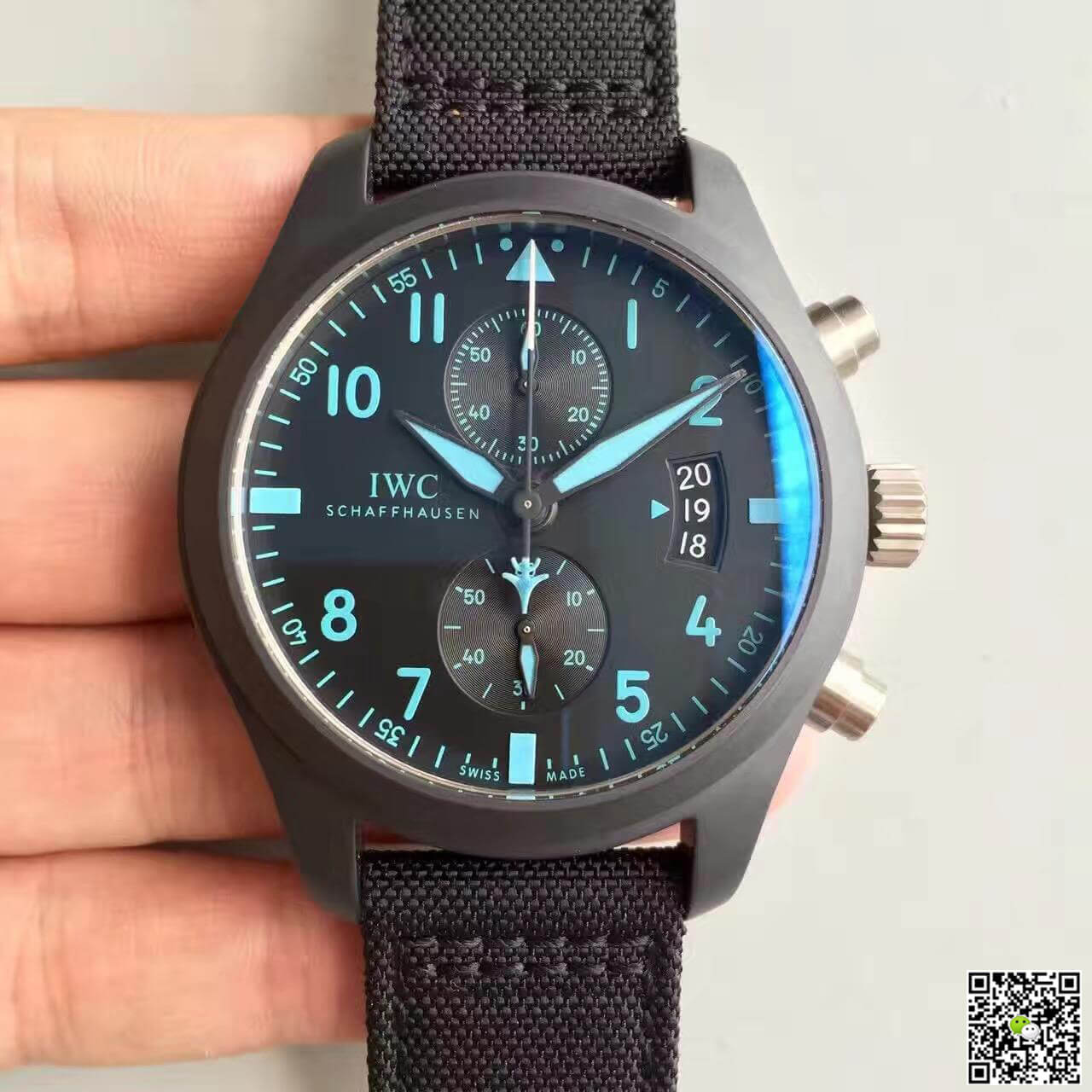 Replica IWC Pilot Chronograph IW388003 ZF Factory 1:1 Best Edition Swiss ETA7750 Black Dial