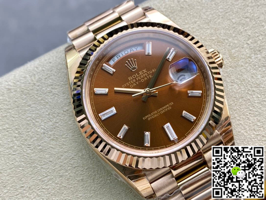Replica R01ex Day Date 228235 1:1 Best Edition EW Factory V2 Brown Dial
