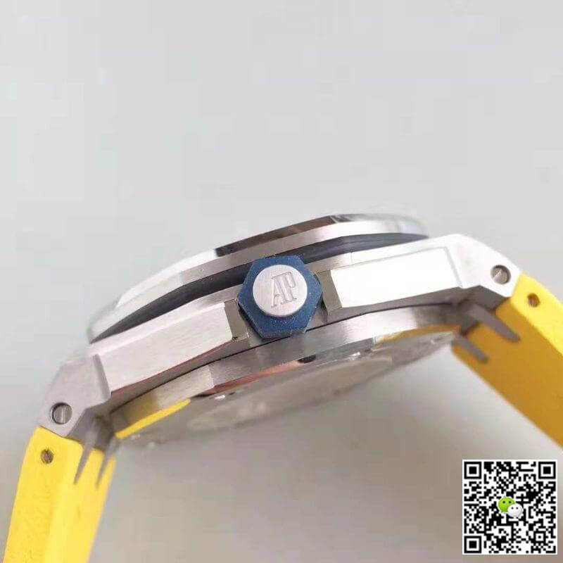 Replica Audemars P1g*et Royal Oak Offshore Diver 15710ST.OO.A051CA.01 JF Factory 1:1 Best Edition Swiss ETA3120 Yellow Textured Dial