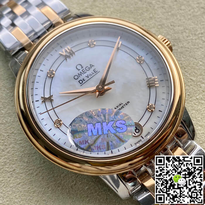 Replica 0me*ga De Ville 1:1 Best Edition MKS Factory Rose Gold D1am0nd Dial