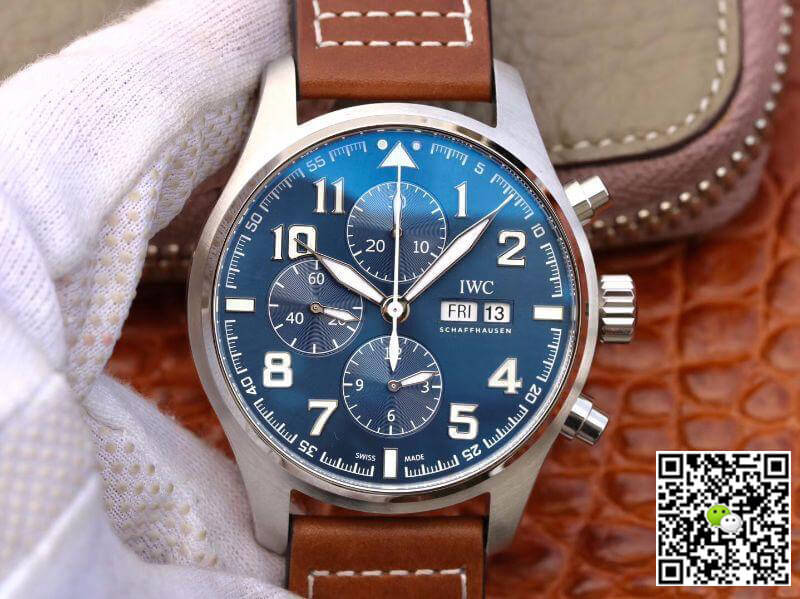 Replica IWC Pilot Chronograph IW377714 ZF Factory Men Watches 1:1 Best Edition Swiss ETA7750 Blue Dial