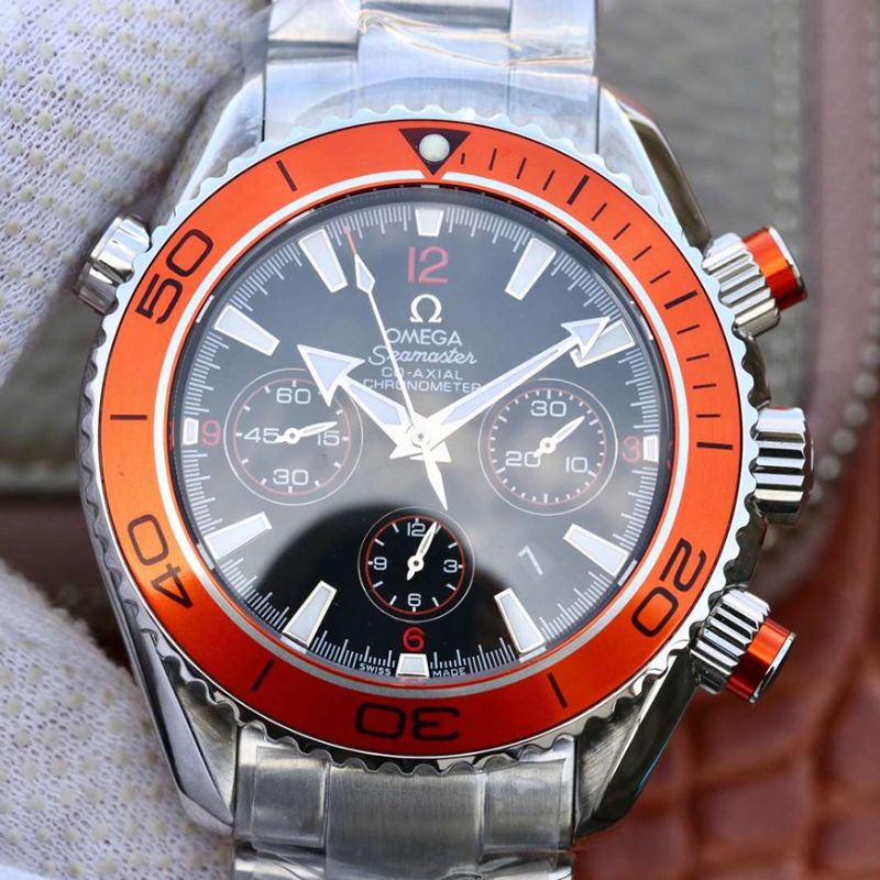 Replica 0me*ga Seamaster Planet Ocean 232.30.46.51.01.002 1:1 Best Edition Swiss ETA7750 Black Dial with orange marker