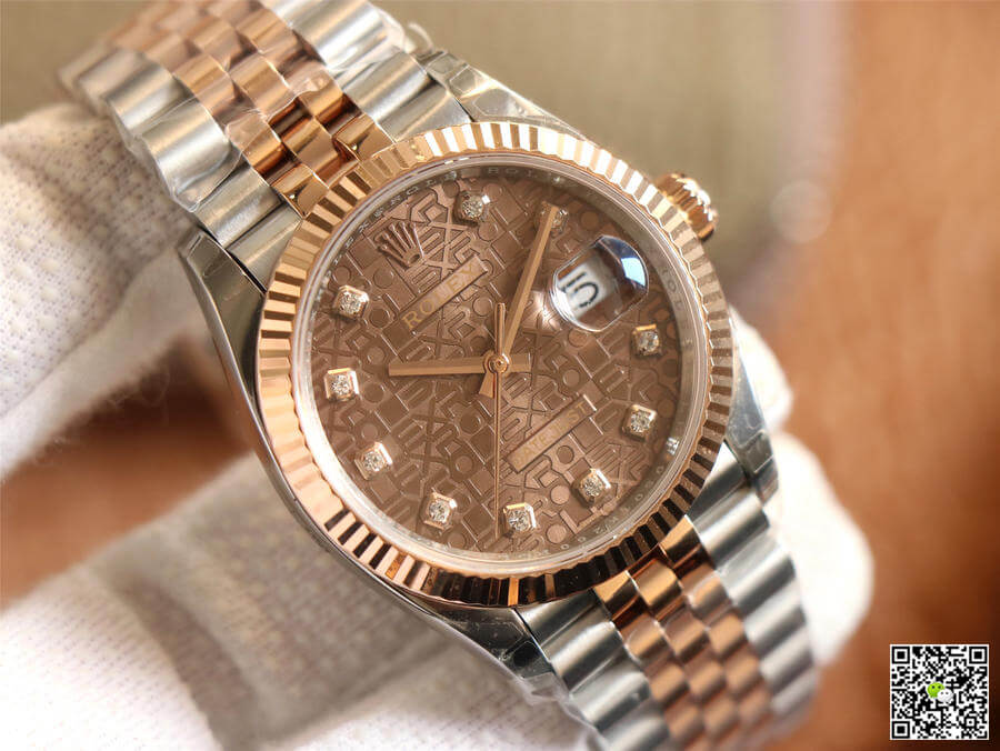 Replica R01ex Datejust M126231-0025 1:1 Best Edition EW Factory Rose Gold Chocolate Color Dial