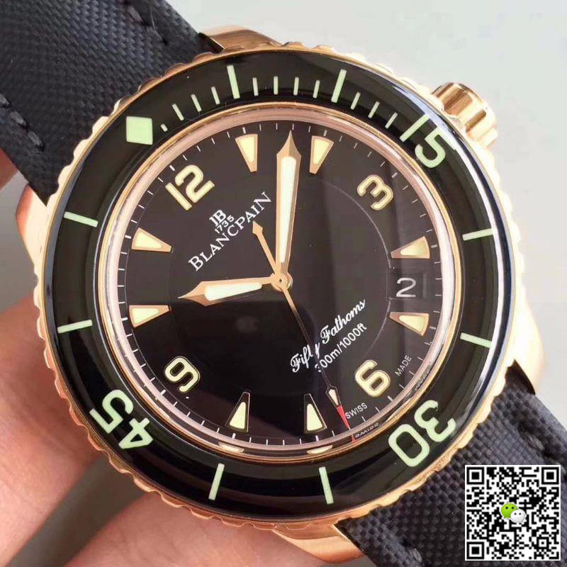 Replica Blancpain Fifty Fathoms 5015-3630-52 ZF Factory Mechanical Watches 1:1 Best Edition Swiss ETA2836-2 Black Dial