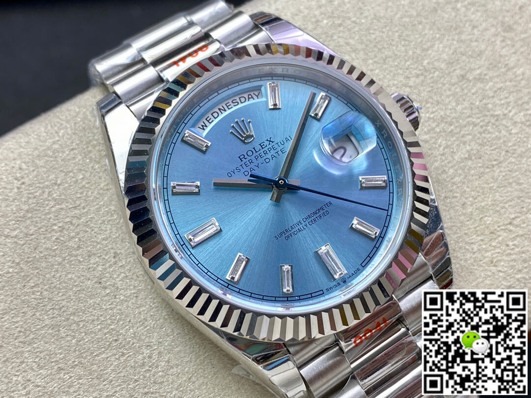 Replica R01ex Day Date M228236-0006 1:1 Best Edition EW Factory Ice Blue Dial