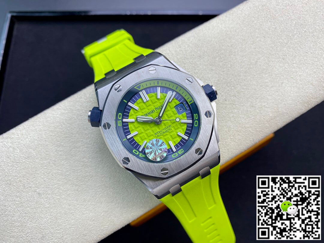 Replica Audemars P1g*et Royal Oak Offshore Diver 15710ST.OO.A038CA.01 JF Factory 1:1 Best Edition Swiss ETA3120 Green Textured Dial