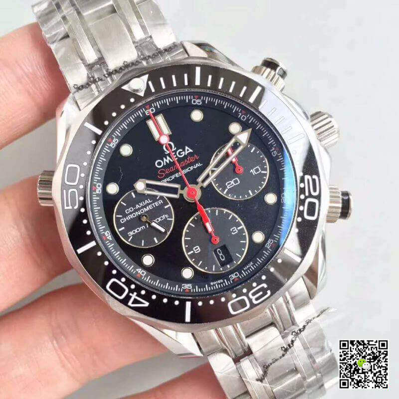 Replica 0me*ga Seamaster Diver 300M Chronograph 212.30.44.50.01.001 Mechanical Watches 1:1 Best Edition Swiss ETA7753 Black Dial