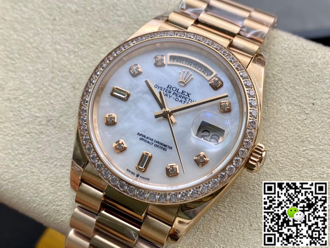 Replica R01ex Day Date 128238 1:1 Best Edition EW Factory V2 D1am0nd-set Bezel