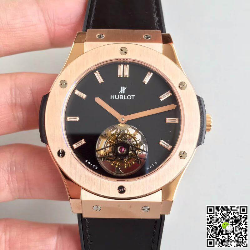 Hublot Replica Classic Fusion Tourbillon 505.OX.1180.LR Men Watches 1:1 Best Edition Swiss Tourbillon Black Dial
