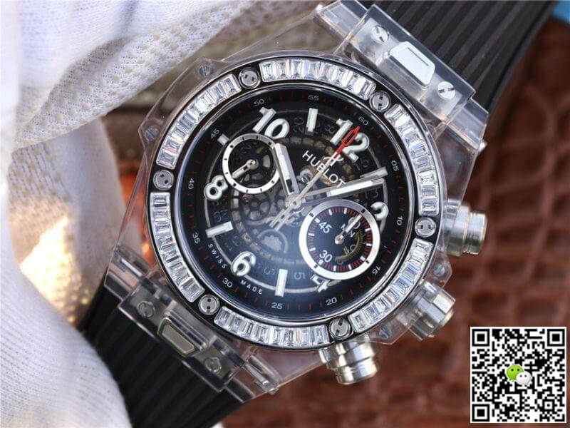 Replica Hublot Big Bang Unico 411.JX.1170.RX Men Watches 1:1 Best Edition Swiss ETA1242 Black Rubber Strap