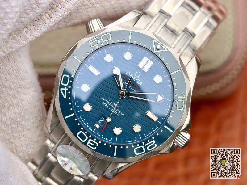 Replica 0me*ga Seamaster Diver 300m 210.30.42.20.03.001 VS Factory 1:1 Best Edition Mechanical Watches Swiss ETA9015 Blue wave dial