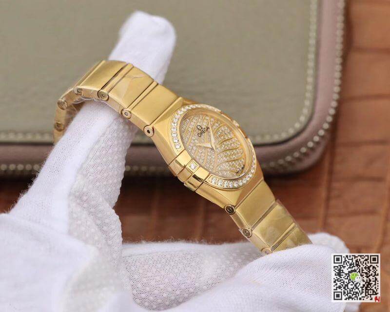 Replica 0me*ga Constellation Quartz Ladies 18K Yellow Gold TW Factory 1:1 Best Edition Swiss Eta Quartz 1376