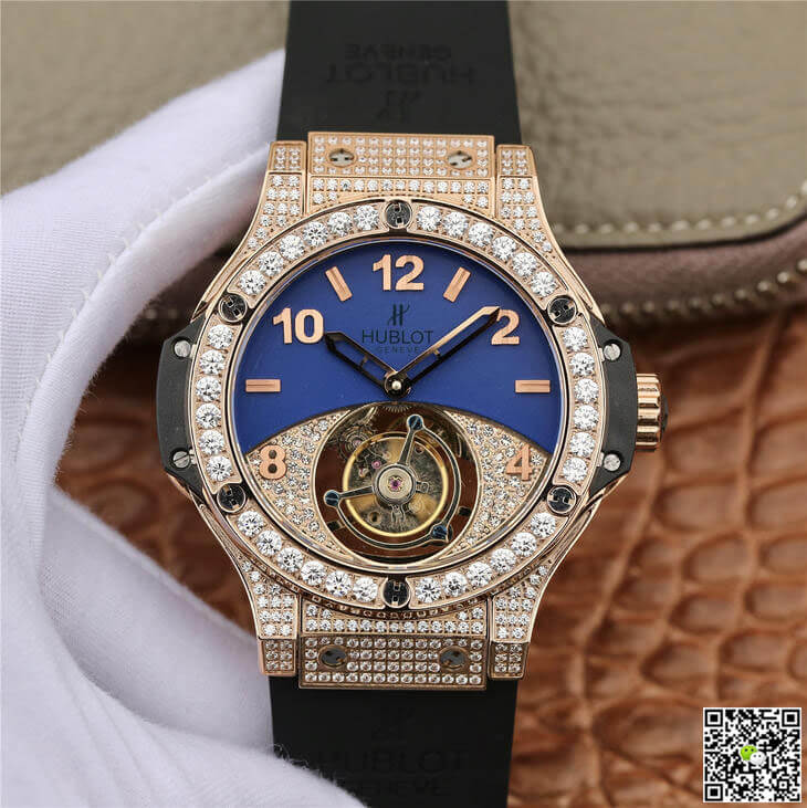 Replica Hublot Big Bang Tourbillon 1:1 Best Edition Rose Gold D1am0nd Dial