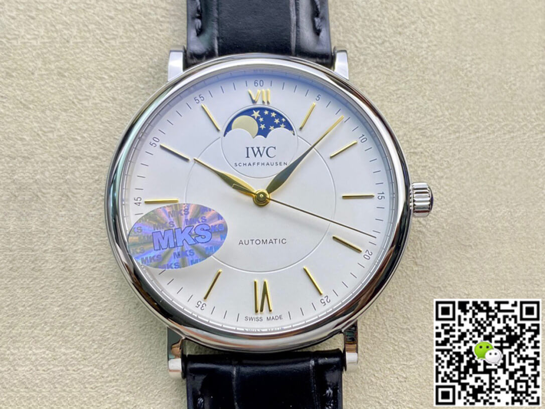 Replica IWC Portofino Moon Phase IW459401 1:1 Best Edition MKS Factory White Dial