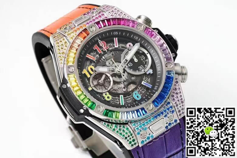 Replica Hublot BIG BANG Unico 411.NX.1117.LR.0999 1:1 Best Edition ZF Factory Rainbow Skeleton Dial