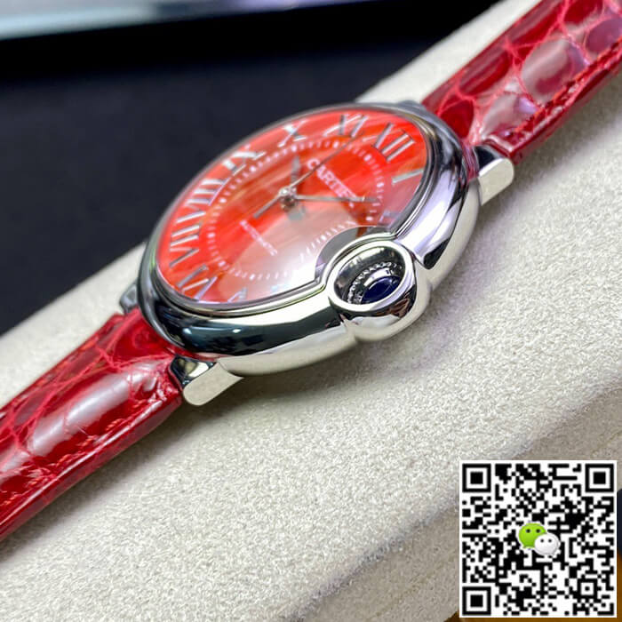Replica Ballon Bleu De Ca*t1er 33MM 1:1 Best Edition Red Dial