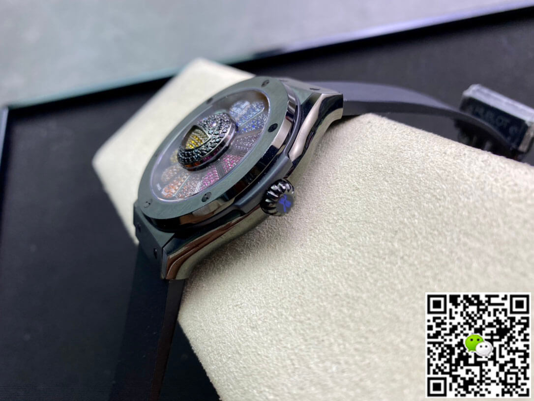 Replica Hublot Classic Fusion Takashi Murakami 507.CX.9000.RX.TAK21 1:1 Best Edition Sunflower Color Dial