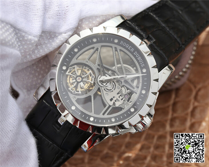Replica Roger Dubuis Excalibur RDDBEX0260 1:1 Best Edition JB Factory Skeleton Tourbillon Dial