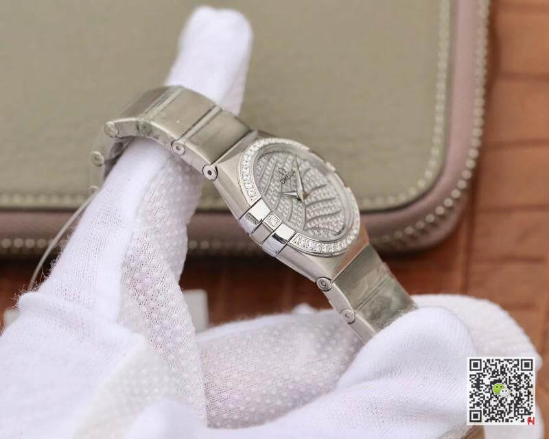 Replica 0me*ga Constellation Quartz Ladies 27mm D1am0nd Dial TW Factory 1:1 Best Edition Swiss Eta Quartz 1376