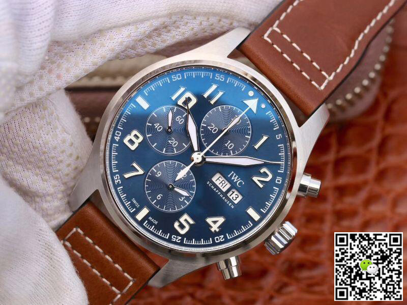 Replica IWC Pilot Chronograph IW377714 ZF Factory Men Watches 1:1 Best Edition Swiss ETA7750 Blue Dial